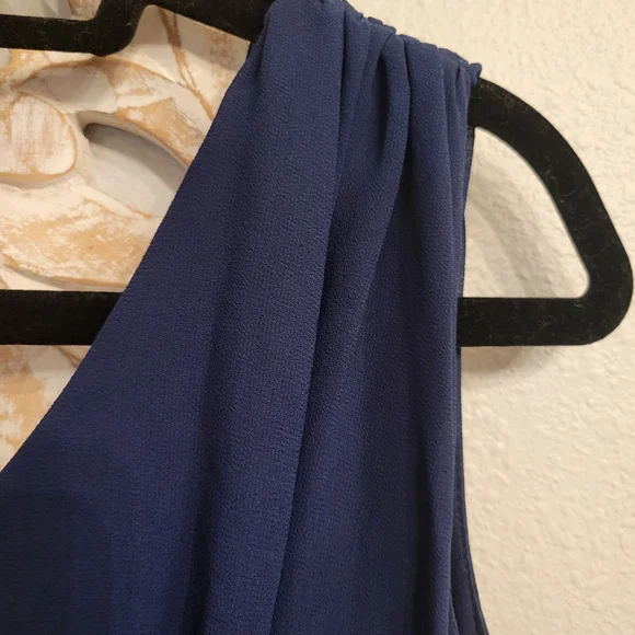 NWT Lulus Navy Blue One-Shoulder Maxi Dress XS *Prom* - Picture 7 of 11